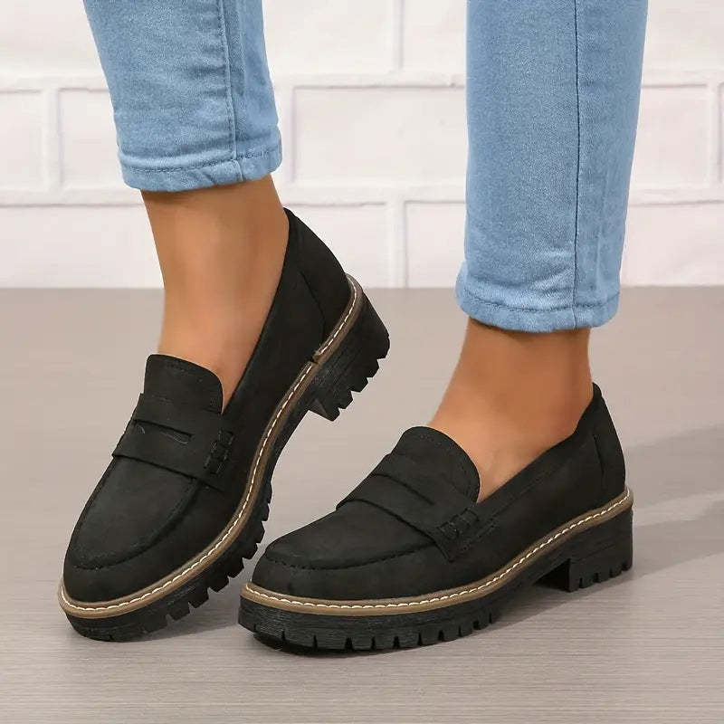 Women’s Suede Loafers - Slip-On Comfortable Casual Shoes, Lightweight,