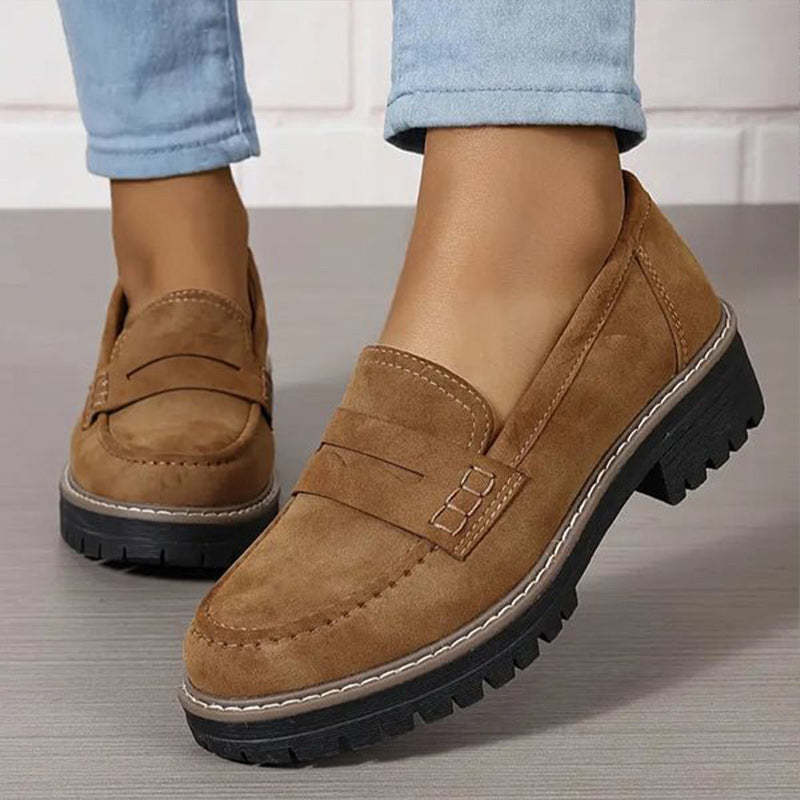 Women’s Suede Loafers - Slip-On Comfortable Casual Shoes, Lightweight, Stylish Everyday Footwear
