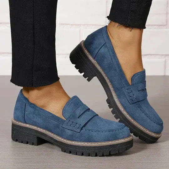 Women’s Suede Loafers - Slip-On Comfortable Casual Shoes, Lightweight, Stylish Everyday Footwear