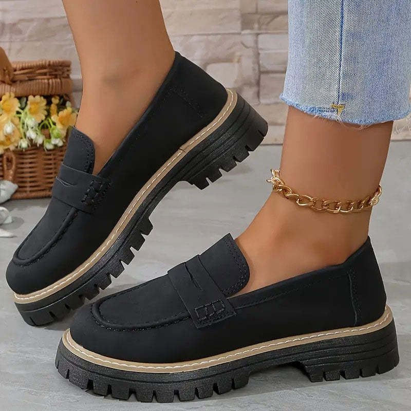 Women’s Suede Loafers - Slip-On Comfortable Casual Shoes, Lightweight, Stylish Everyday Footwear