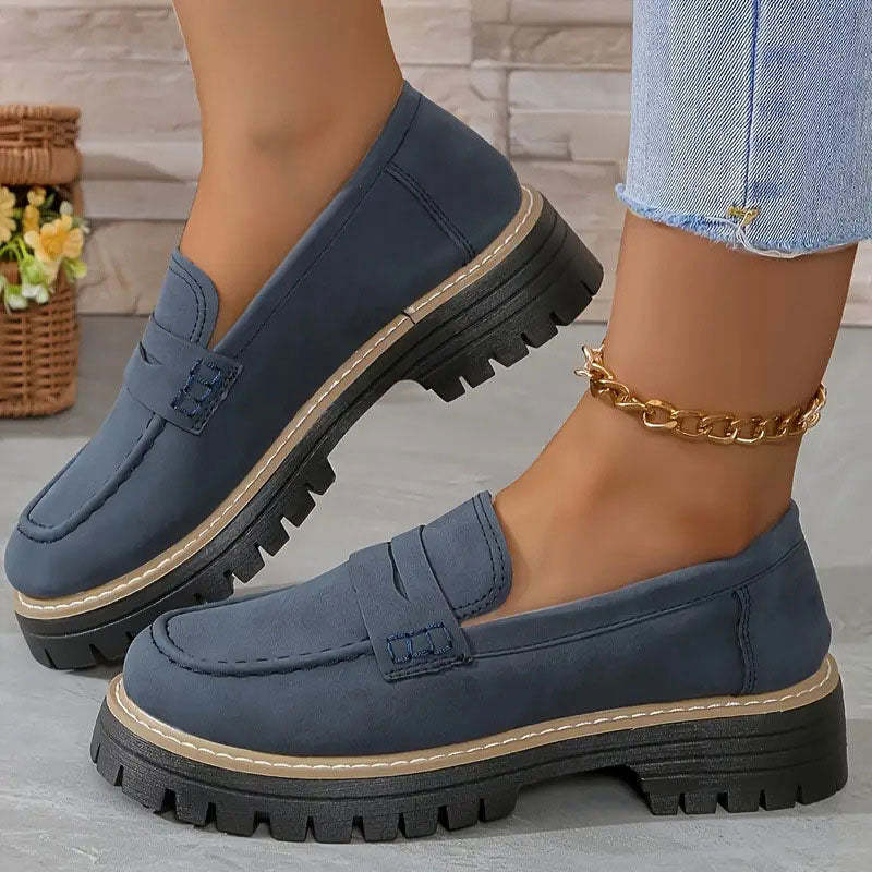 Women’s Suede Loafers - Slip-On Comfortable Casual Shoes, Lightweight, Stylish Everyday Footwear