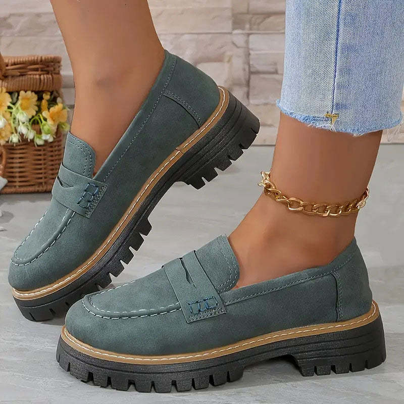 Women’s Suede Loafers - Slip-On Comfortable Casual Shoes, Lightweight, Stylish Everyday Footwear