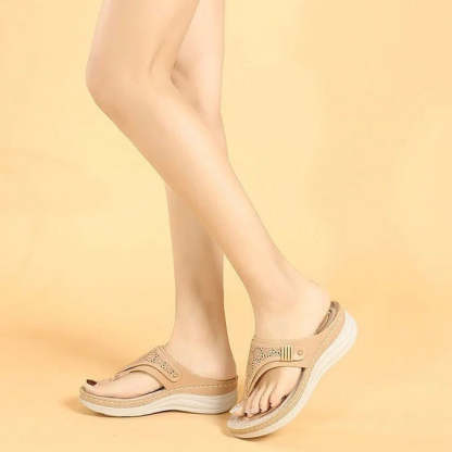 Orthopedic Sandals Wedge Hollow out Wear-resistant Summer Flip-flops
