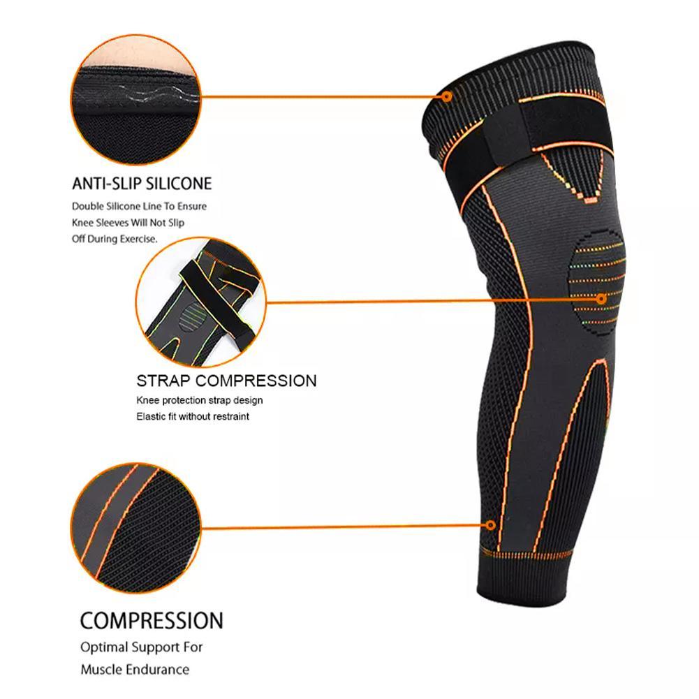 Ultra Knee Pads Long Compression Sleeve Support Fitness Gear Leg Brace Protector (1 Pc)