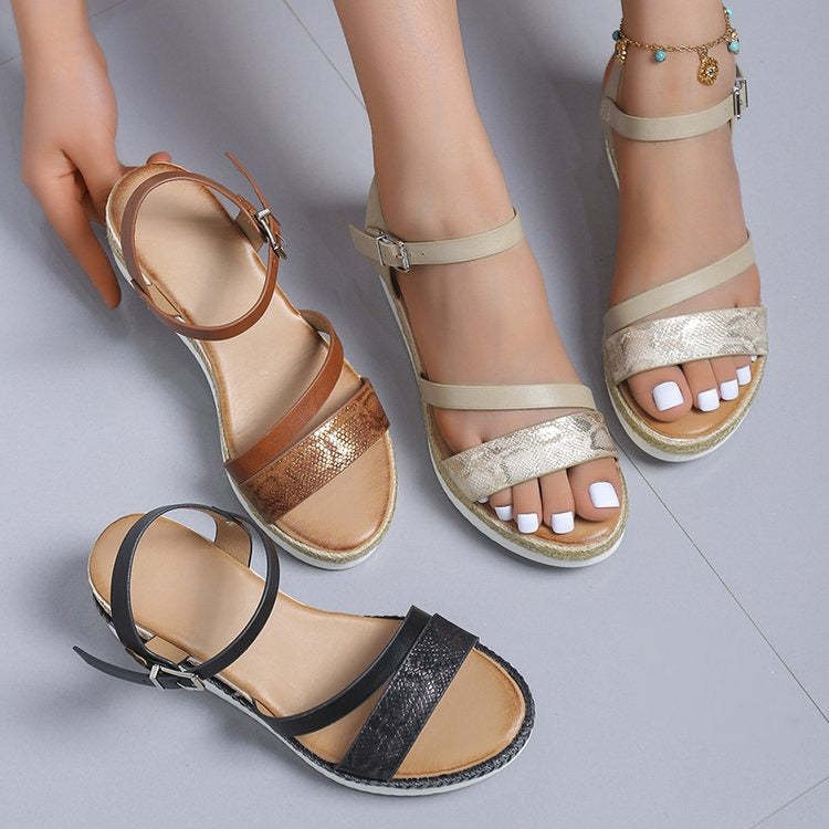 Women Orthopedic Sandals Comfy Anti-slip Soles Buckle Strap