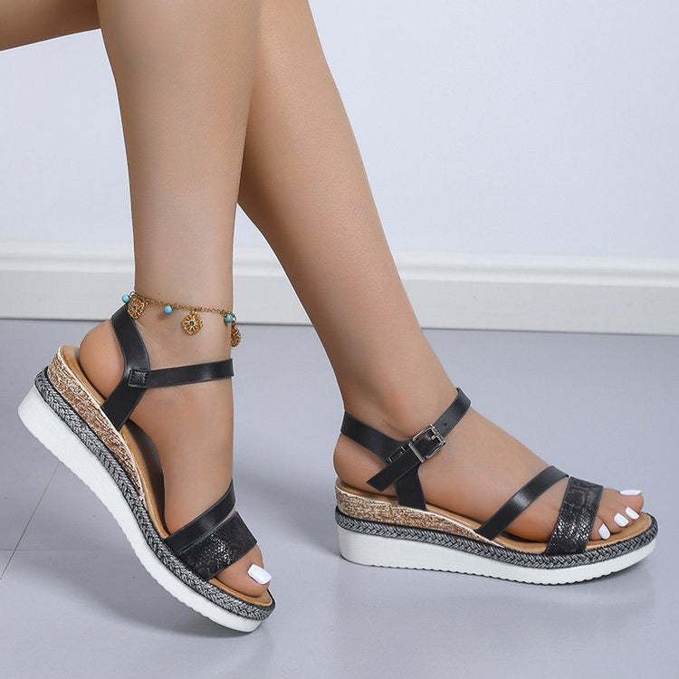 Women Orthopedic Sandals Comfy Anti-slip Soles Buckle Strap