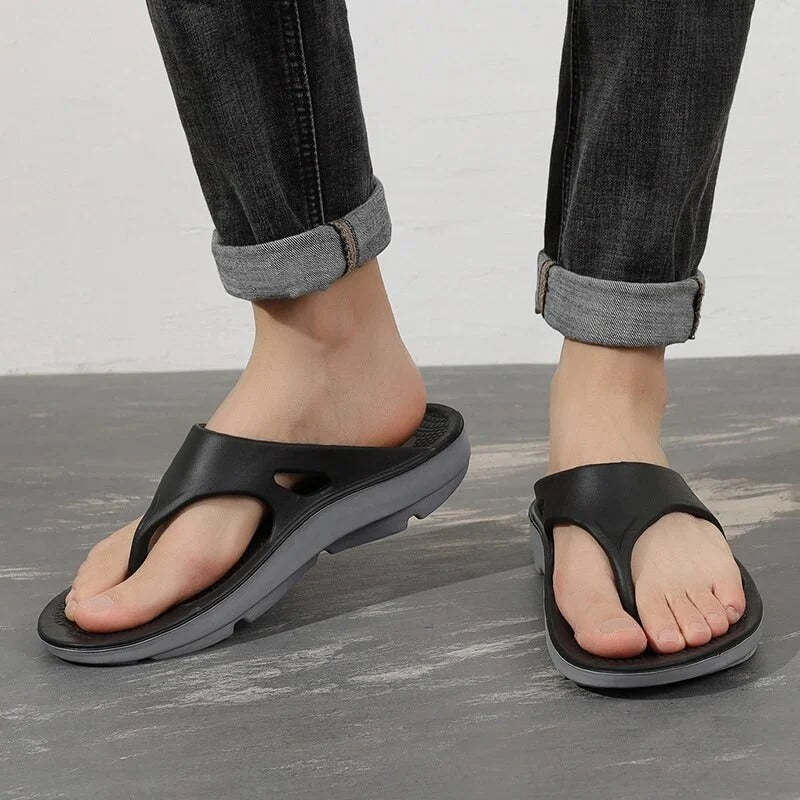 Groovywish Men Orthopedic Sandals Non-slip Beach Flip-flops