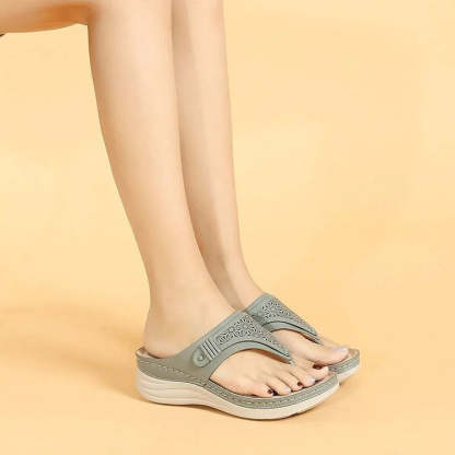 Orthopedic Sandals Wedge Hollow out Wear-resistant Summer Flip-flops