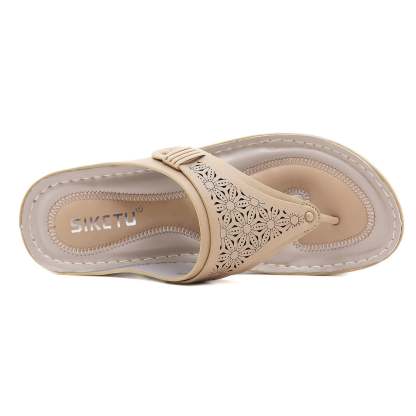 Orthopedic Sandals Wedge Hollow out Wear-resistant Summer Flip-flops