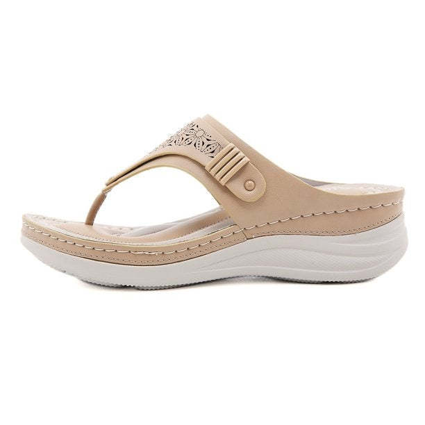 Orthopedic Sandals Wedge Hollow out Wear-resistant Summer Flip-flops