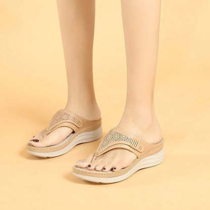 Orthopedic Sandals Wedge Hollow out Wear-resistant Summer Flip-flops