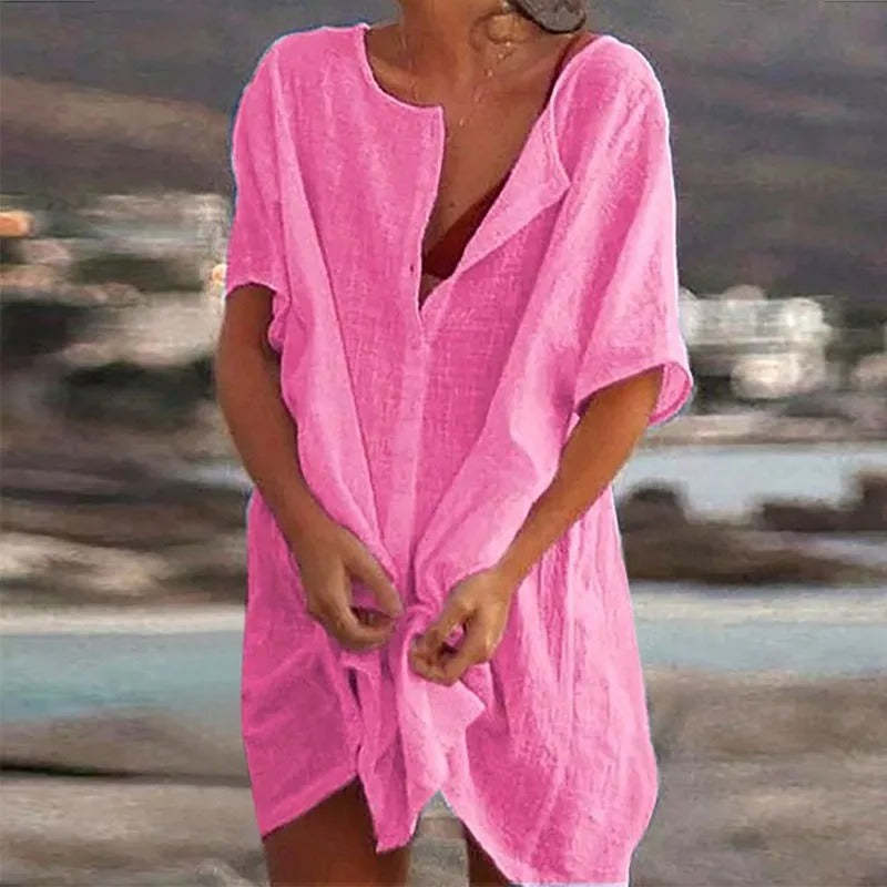 Beach Swimwear Cover-Up Mid Dress