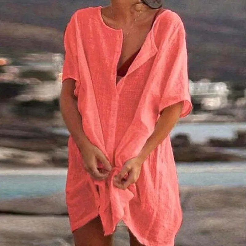 Beach Swimwear Cover-Up Mid Dress