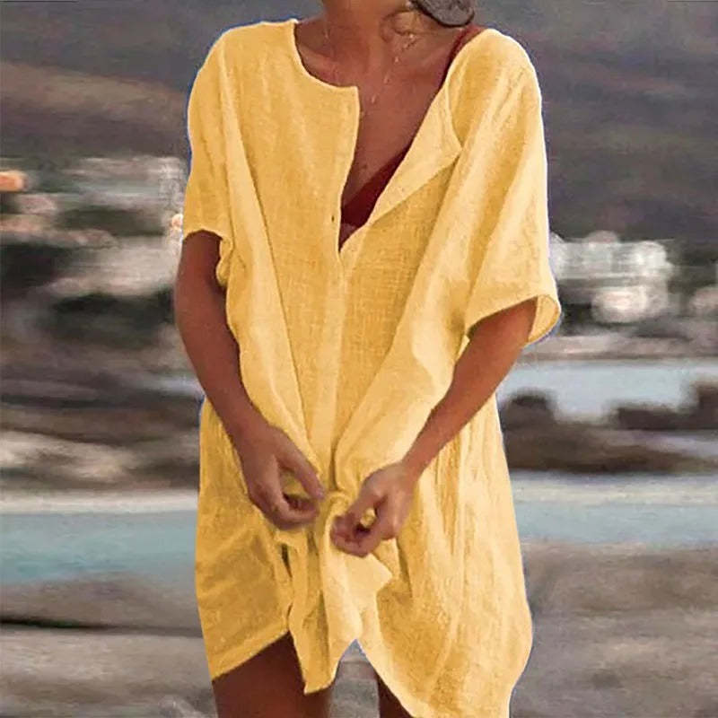 Beach Swimwear Cover-Up Mid Dress