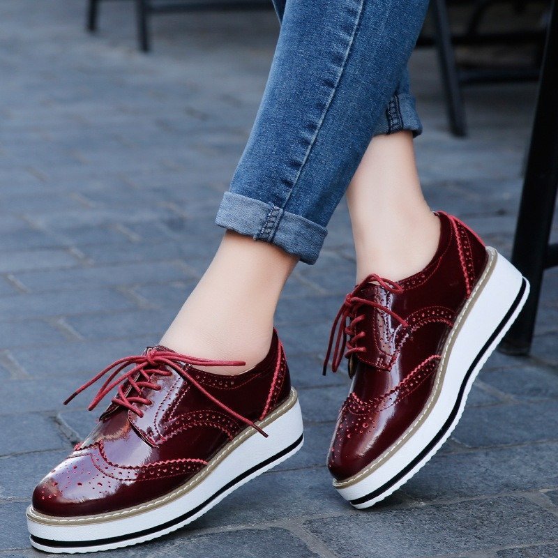 Walking Shoes For Women Comfy Interior Versatile Casual Oxford Shoes Modern