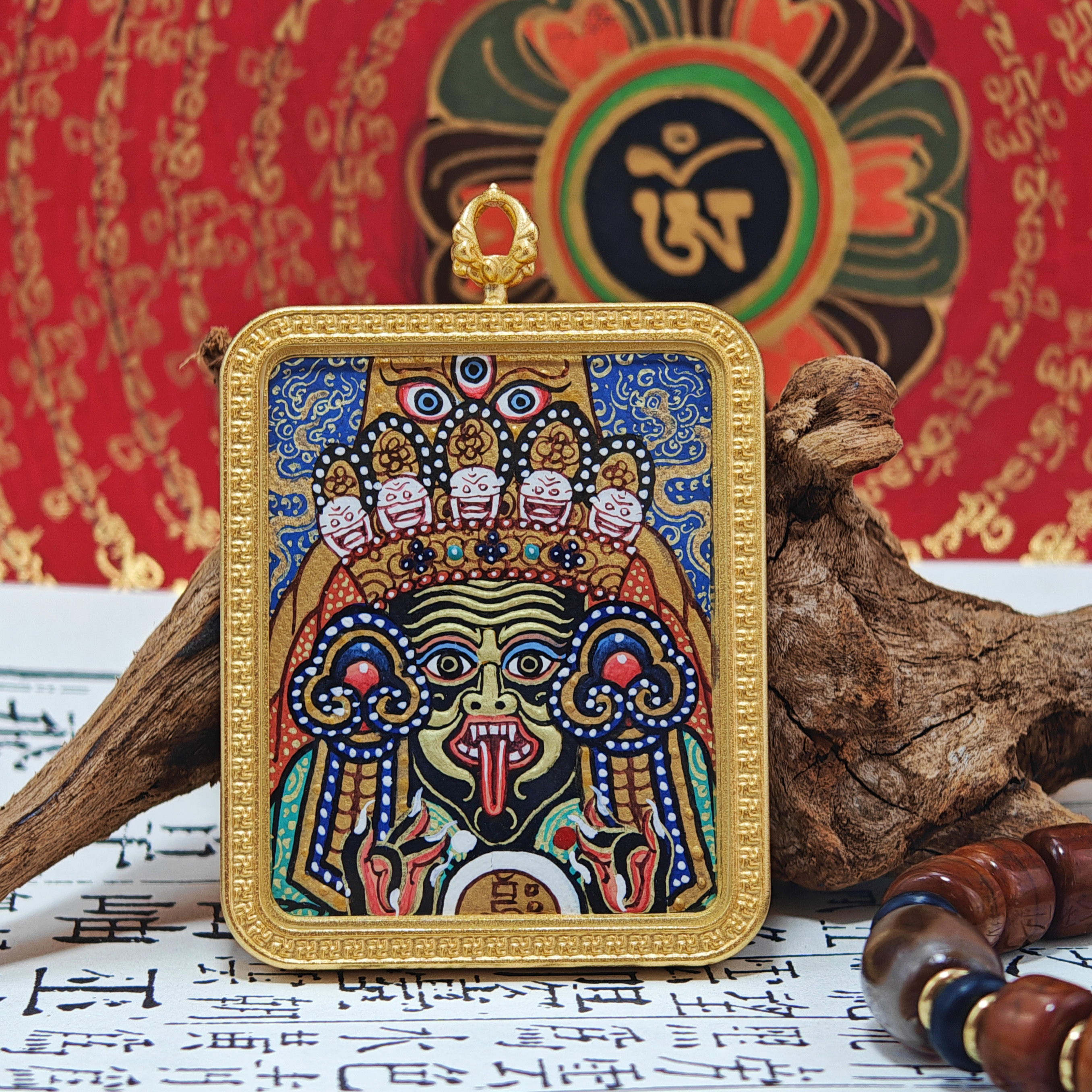 Drashi Lhamo Mastercrafted Thangka Pendant: Potent Prosperity Blessings for Wealth Attraction-TibetanBless