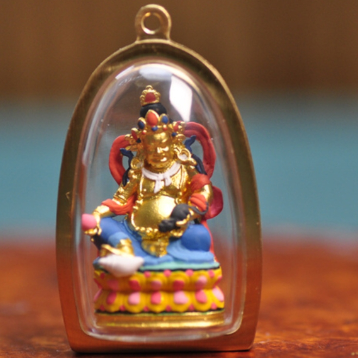 Yellow Jambhala Tsha Tsha Amulet: Wealth, Career Success, and Protection-TibetanBless