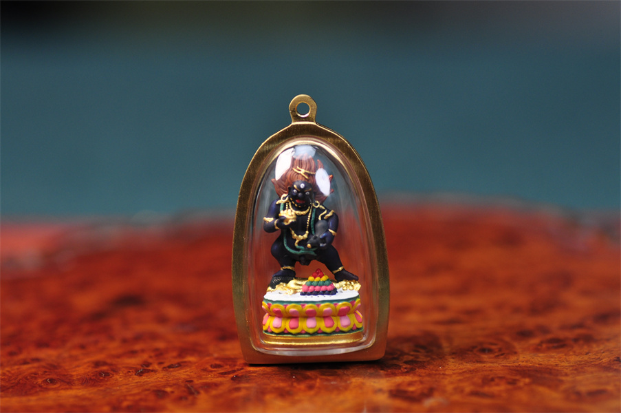 Black Jambhala Tsha Tsha Amulet: Swift Fortune and Protection-TibetanBless
