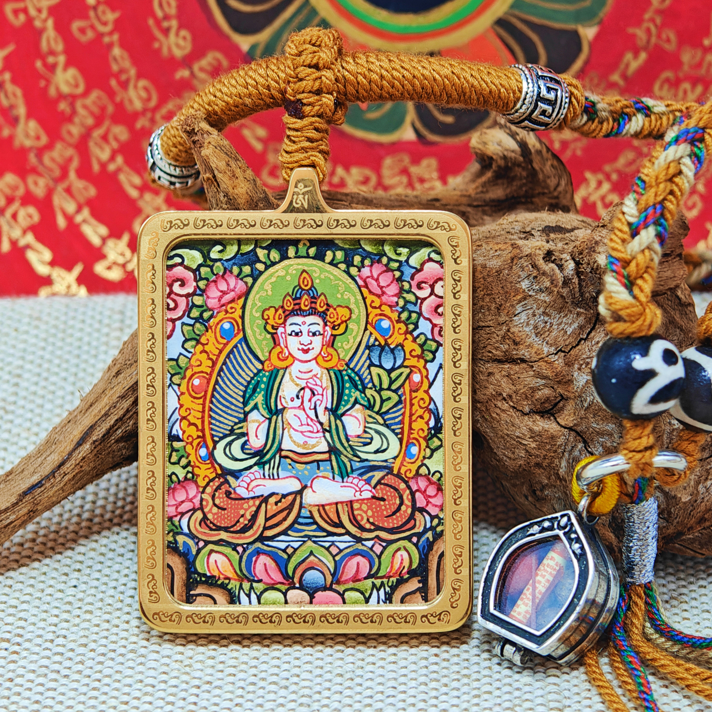 Mahasthamaprapta Thangka Pendant: Guardian Deity of the Zodiac Horse-TibetanBless