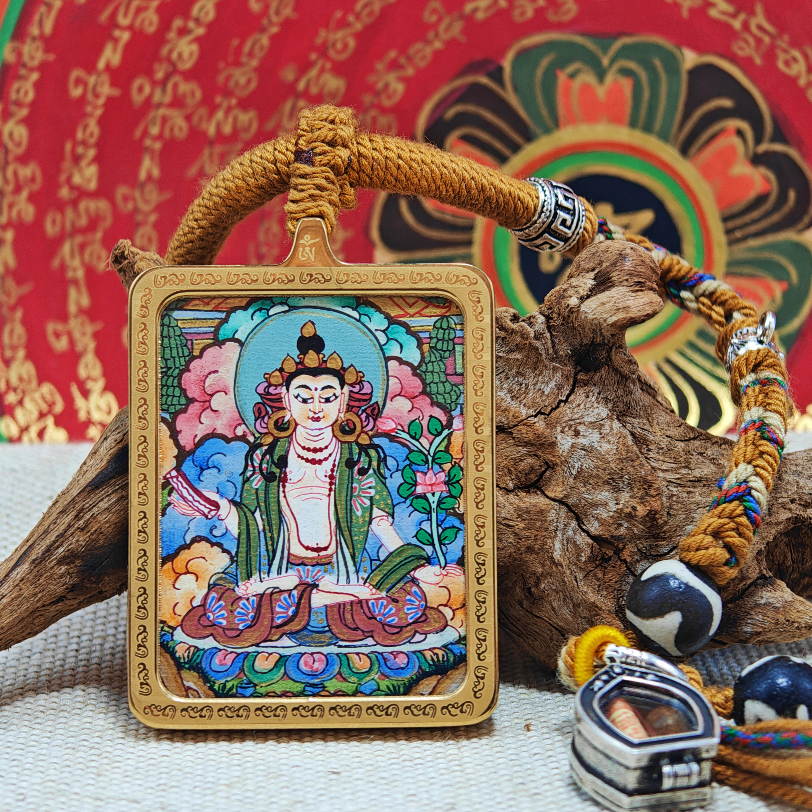 Mahasthamaprapta Thangka Pendant: Guardian Deity of the Zodiac Horse-TibetanBless