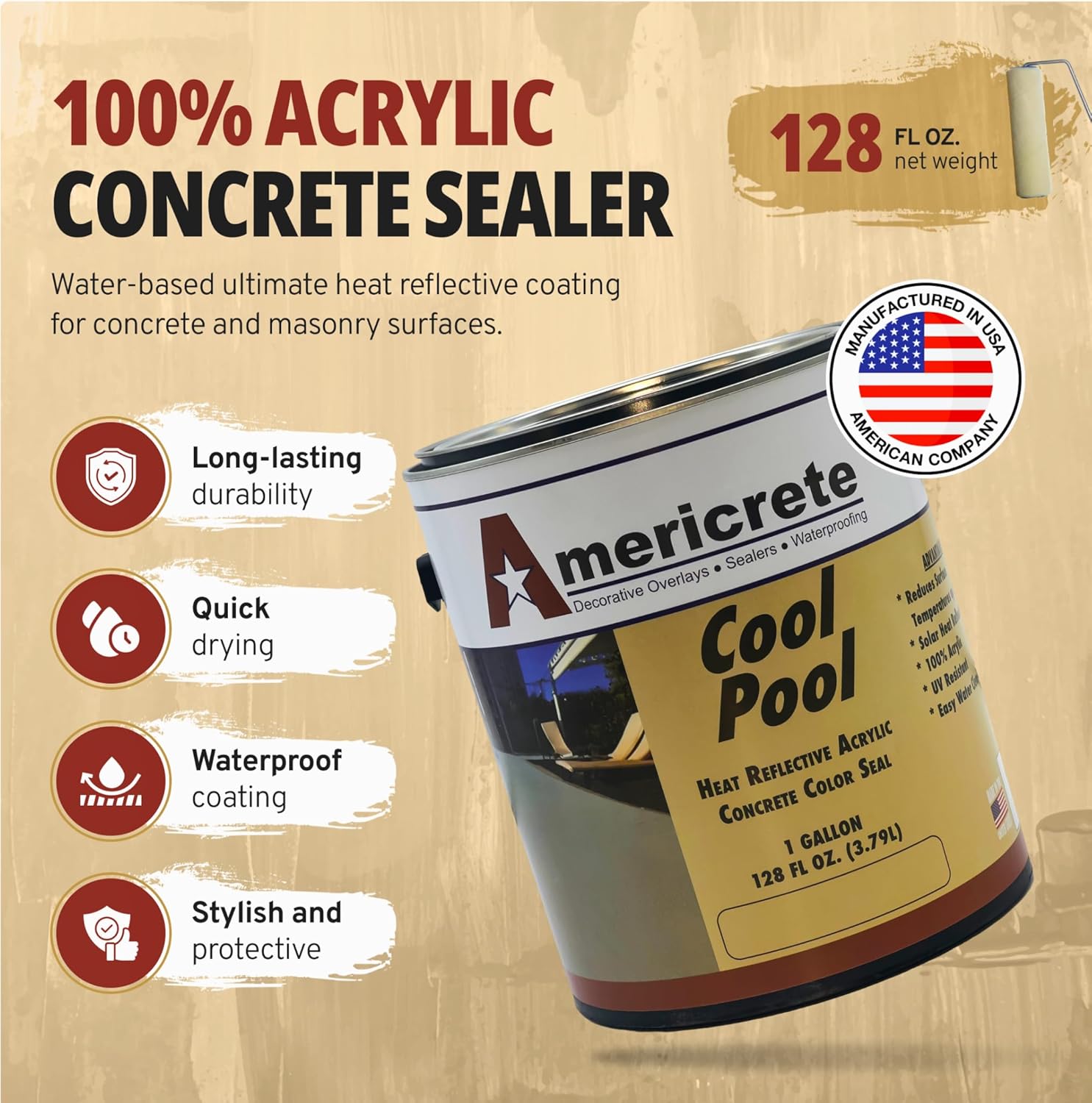A-1150-7 Cool Pool - Tan Concrete Color Seal