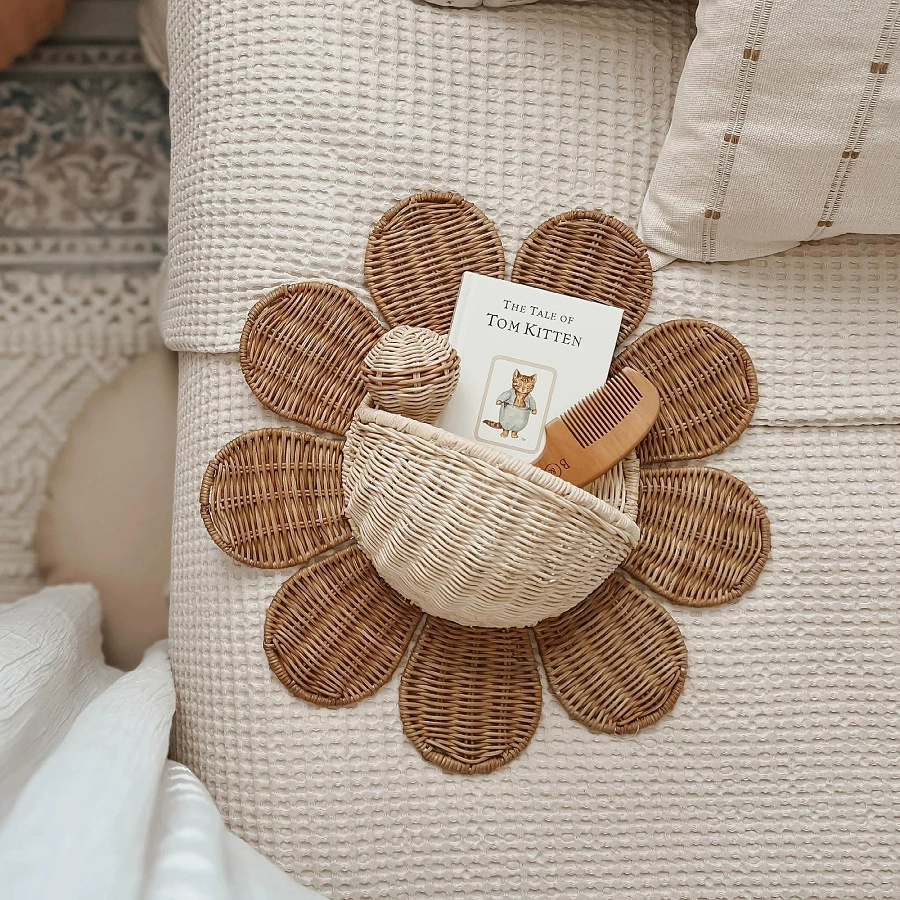Rattan hanging basket