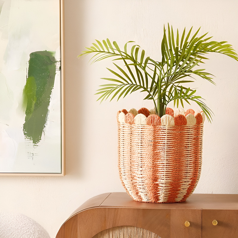 straw paper basket