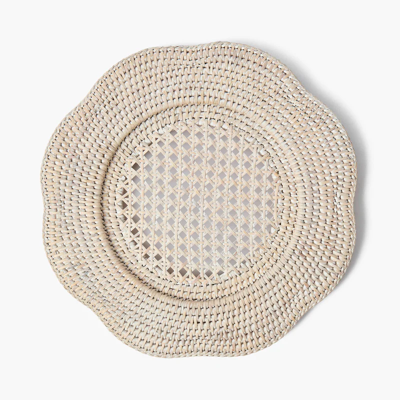Scalloped Rattan Charger Plates