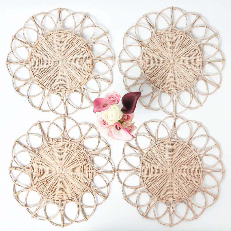 Woven rattan placemat