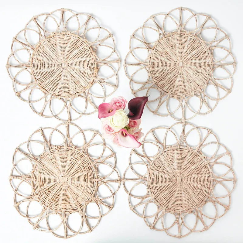 Woven rattan placemat