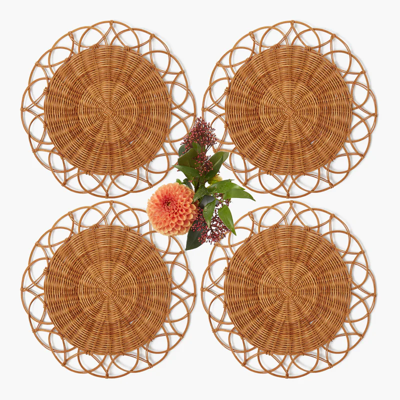 Woven rattan placemat