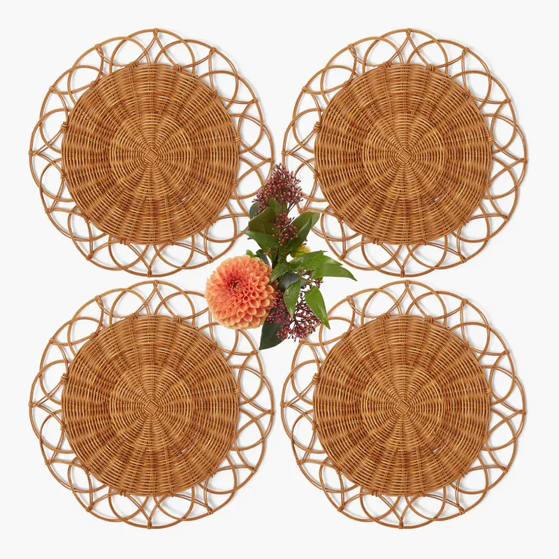 Woven rattan placemat