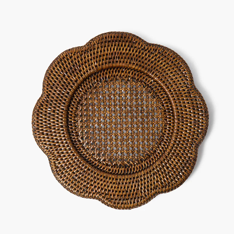 Scalloped Rattan Charger Plates