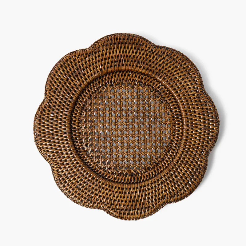 Scalloped Rattan Charger Plates