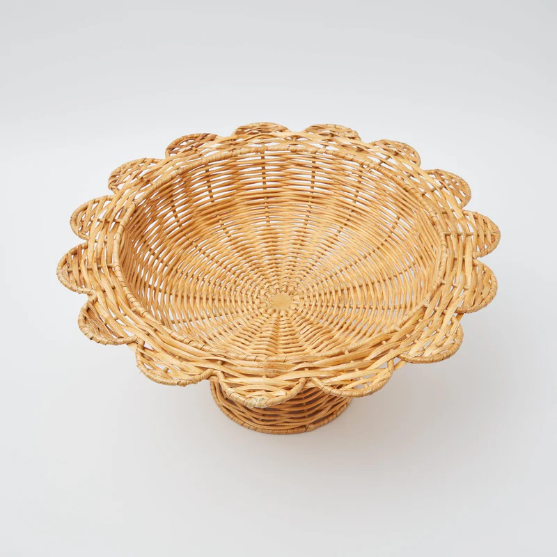 Rattan scalloped bowl
