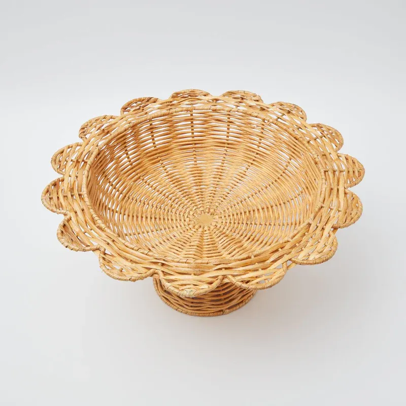 Rattan scalloped bowl