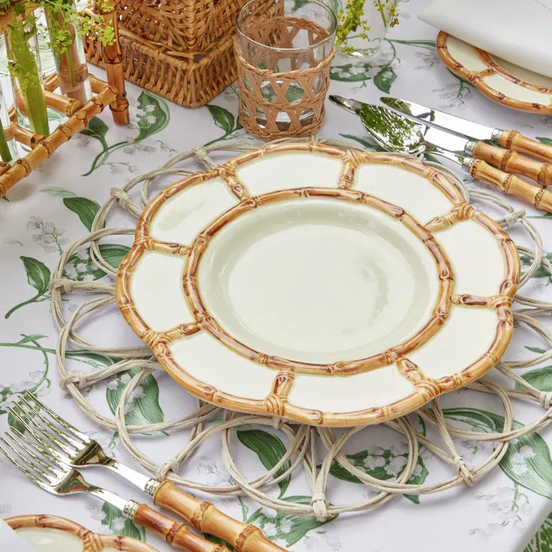 Woven rattan placemat