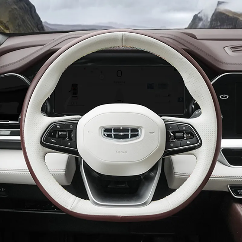 Kx11 GEELY Monjaro Manjaro 2022 2023 Xingyue L Four Seasons Non-slip Genuine Leather Steering Wheel Covers Car Accsesories-YeHua MG Shop
