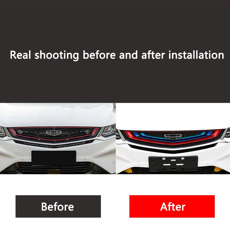 For Geely Coolray 2018-2021 BinYue Tri Color Exterior Decoration for Front Embossing Modification Car Accsesories Stickers Parts-YeHua MG Shop