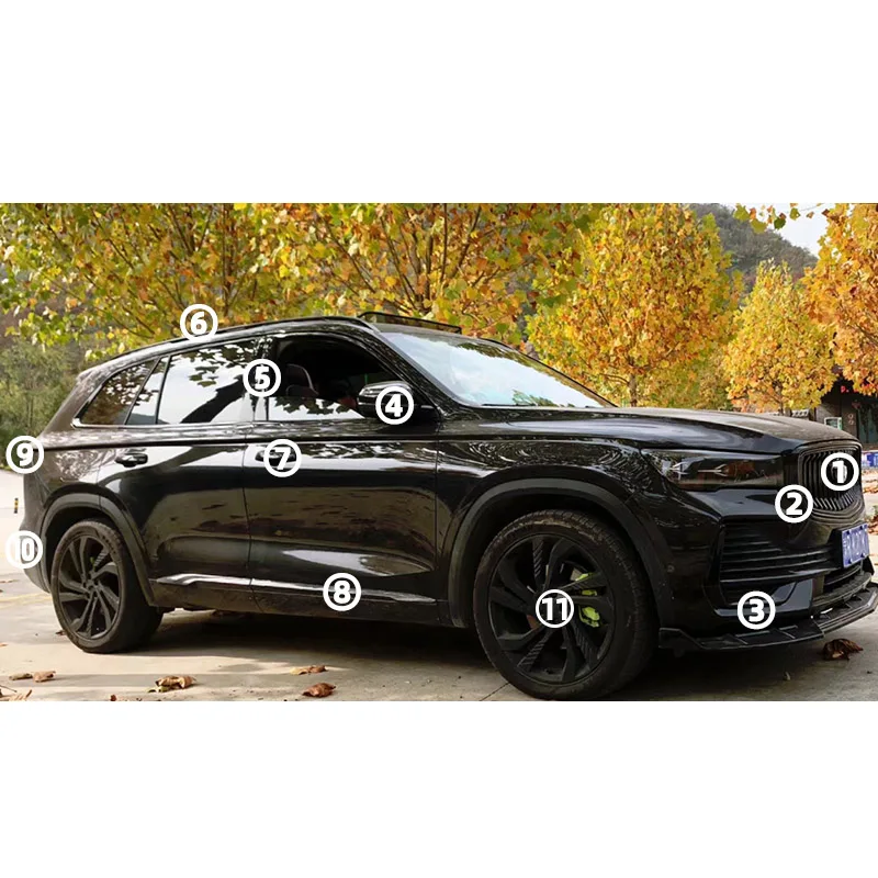 Black Samurai Sticker for Kx11 GEELY Monjaro 2022 2023 Xingyue L-YeHua MG Shop