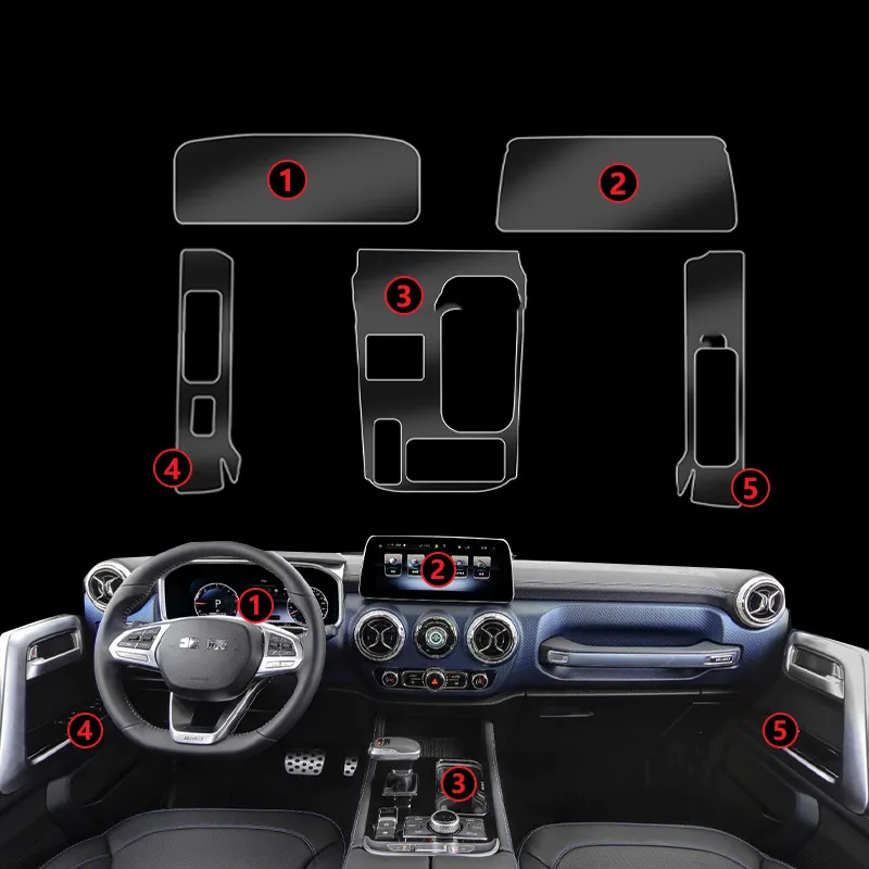 For Baic BJ40 Plus Ickx K2 2021-2023 Car Interior Center Console Transparent TPU Protective Film Anti-scratch Accessorie-YeHua MG Shop