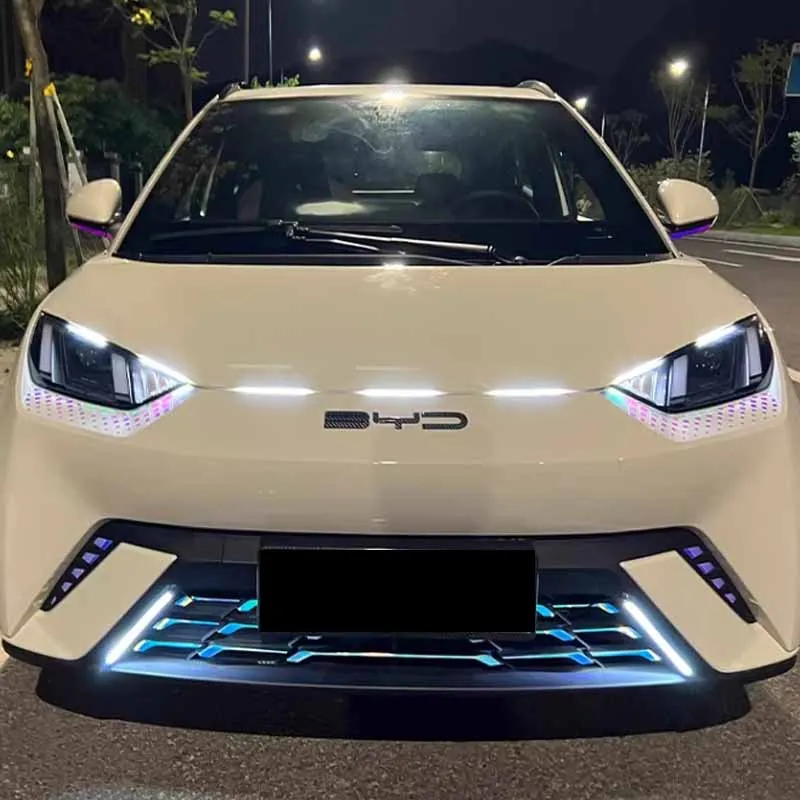 For BYD Seagull 2023-2024 Automobile Front Bumper Lamp LED Daytime Running Lights Car Fog Lamps Tricolor Streamer