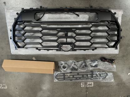 For 2022-2023 Toyota Tundra TRD PRO Front Grille Grill With LED Lights Matte Black