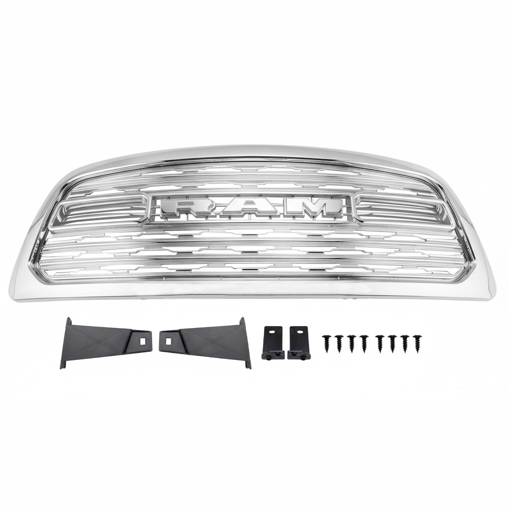 For 2009-2012 Dodge Ram 1500 LTD Style Grille Front Grill Chrome