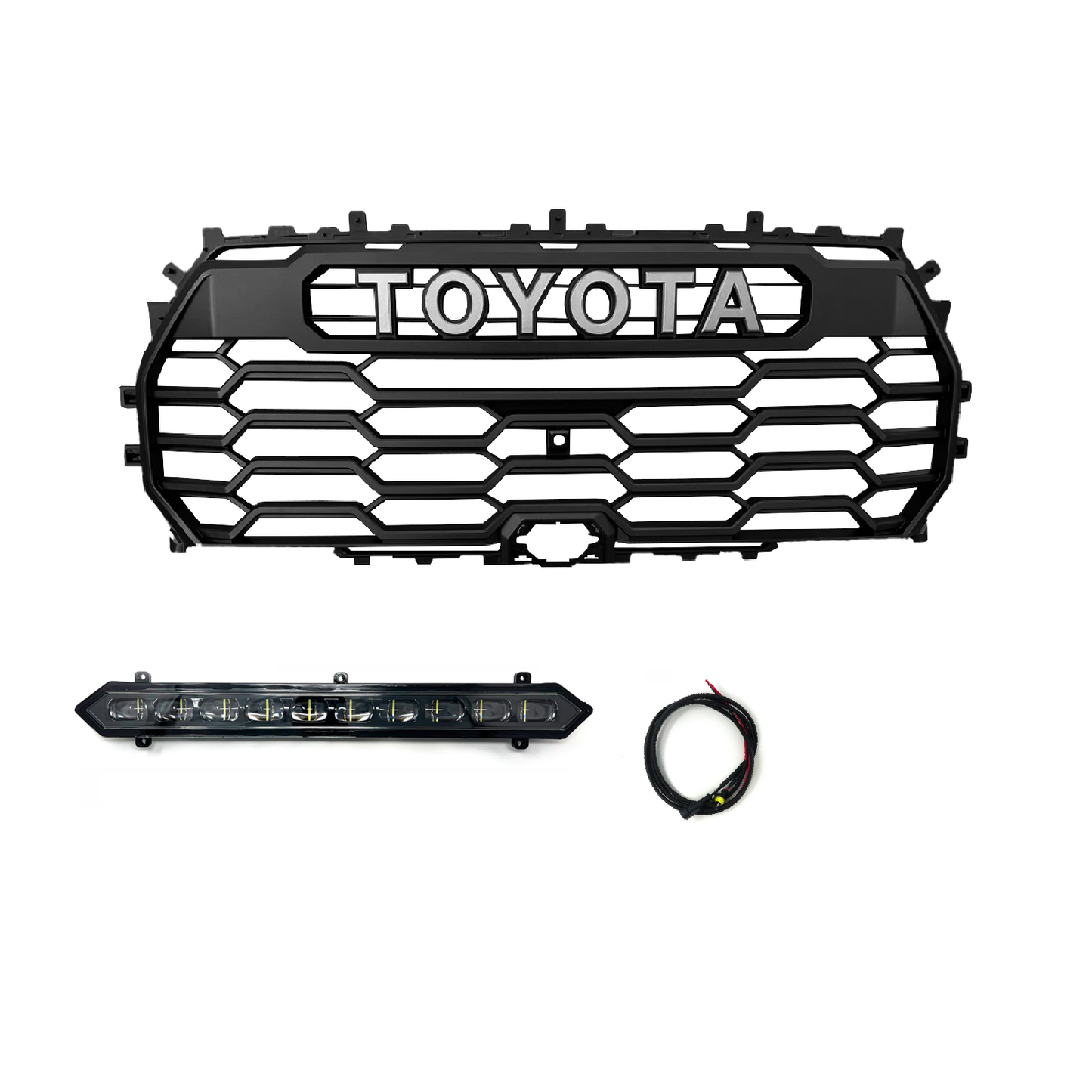 Front Grille For 2022-2023 Toyota Tundra Trd Pro Grill W/ Light & Letter