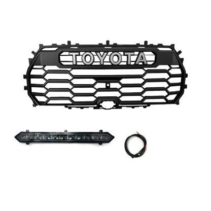 Front Grille For 2022-2023 Toyota Tundra Trd Pro Grill W/ Light & Letter