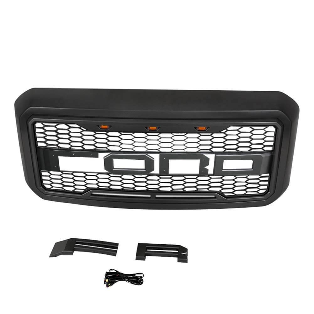 For 2011-2016 Ford F250 F350 F450 F550 Super Duty Grill Raptor Style Front Grille Matte Black