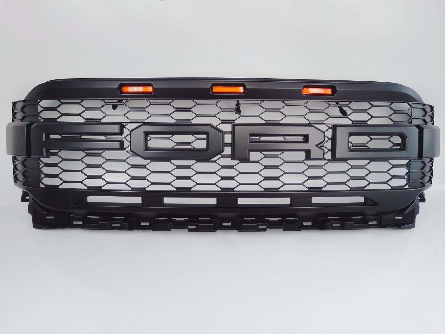 Front Grill For 2021 2022 2023 Ford F150 Bumper Grille Raptor Style W/LED Light
