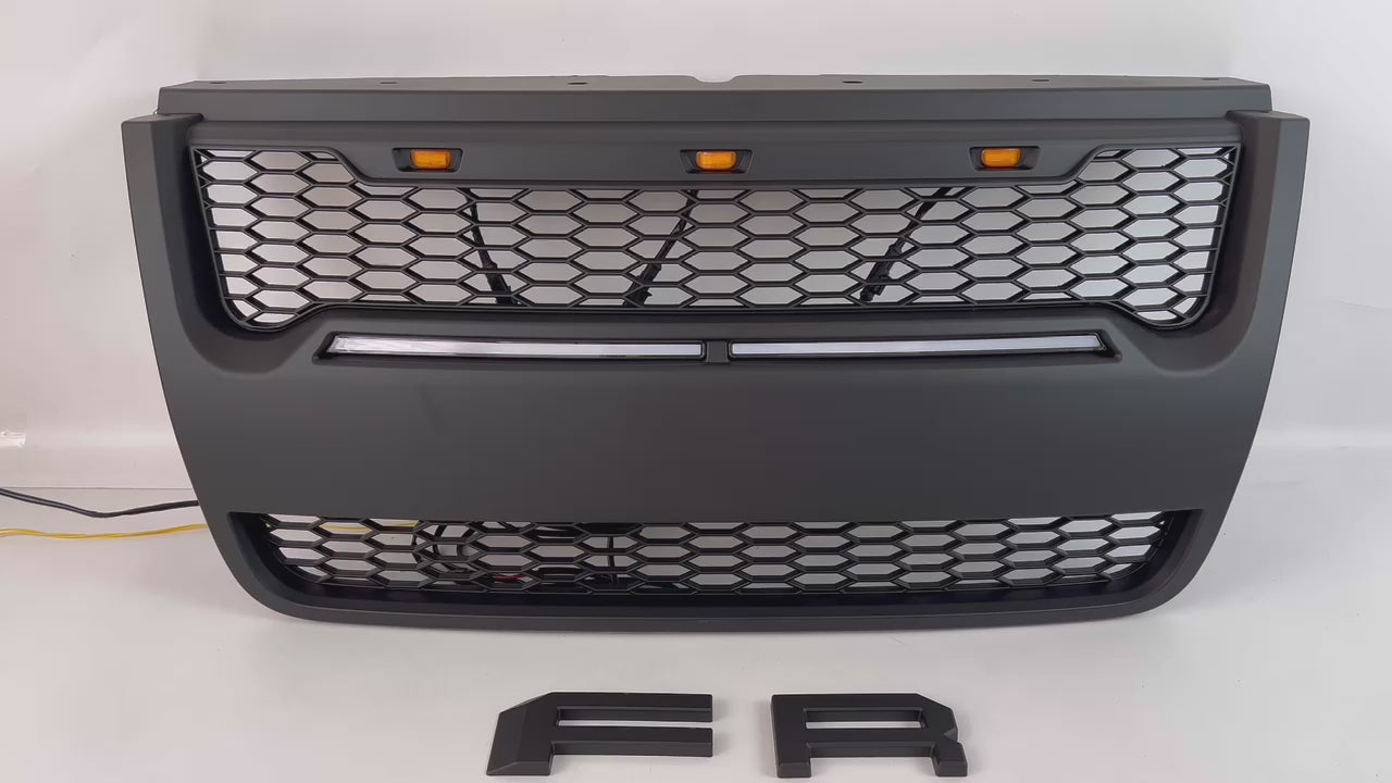 Front Grille For FORD EXPLORER 2006-2010 w/ Light Bar w/Letters Matte Black