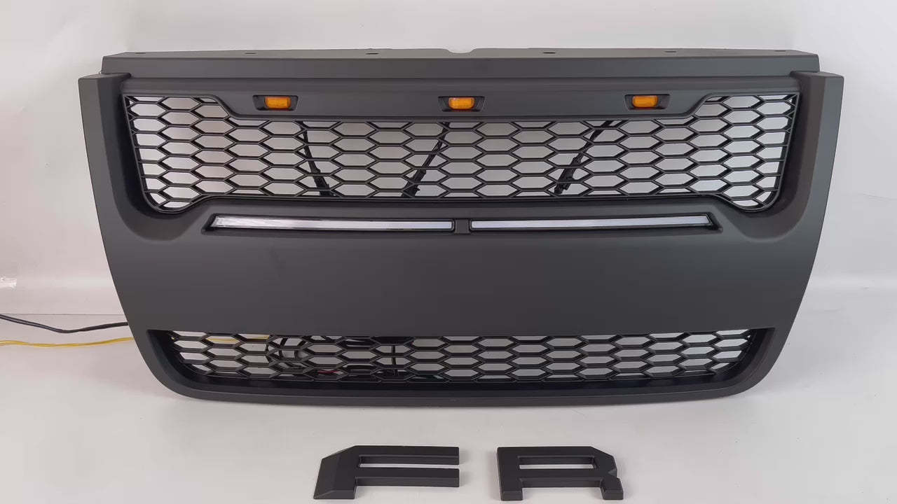 Front Grille For FORD EXPLORER 2006-2010 w/ Light Bar w/Letters Matte Black